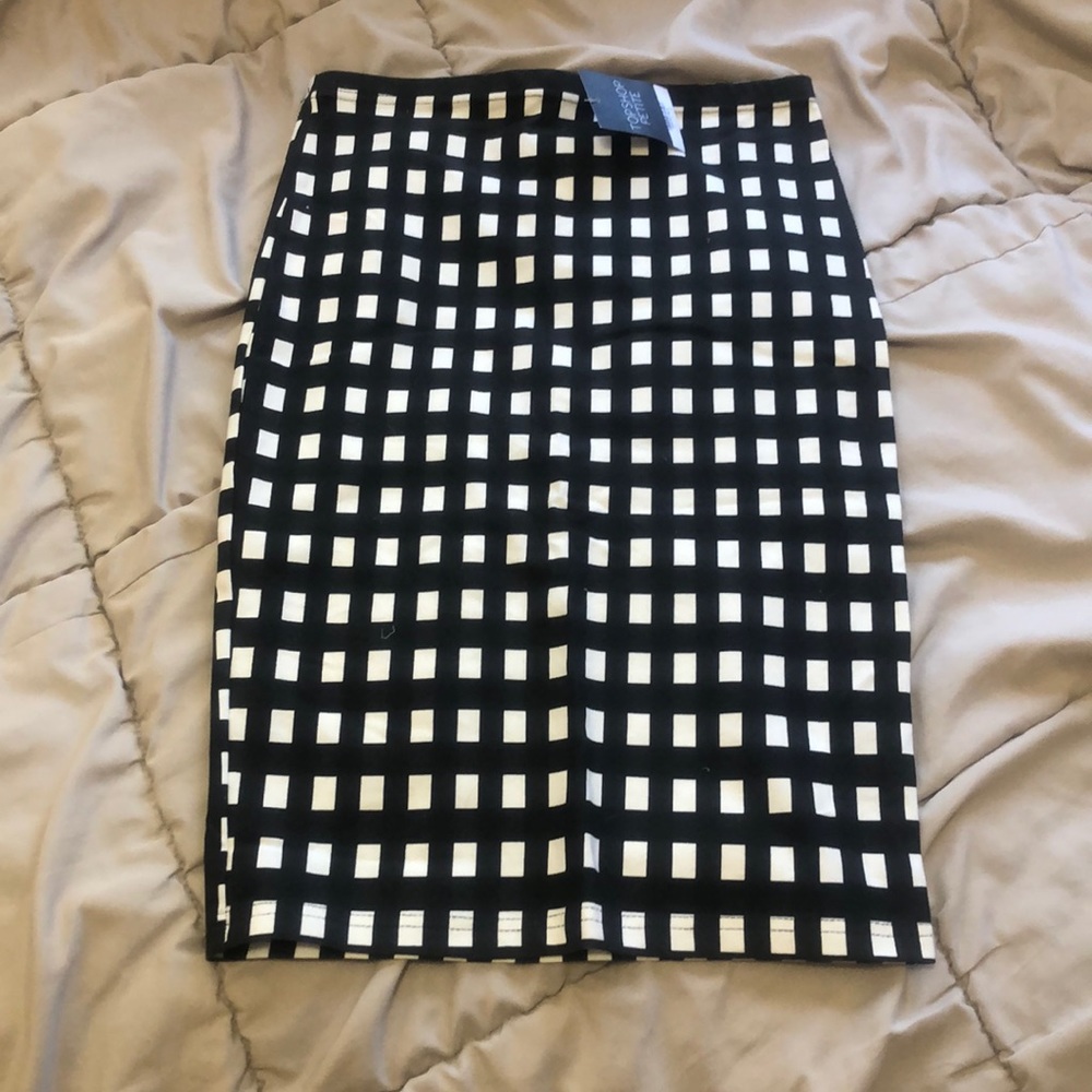 TopShop Black & White Pencil Skirt